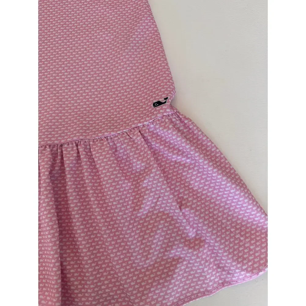 Vineyard Vines Girls Active Dress Pink Whale Logo Tank Sporty Size Medium 10-12